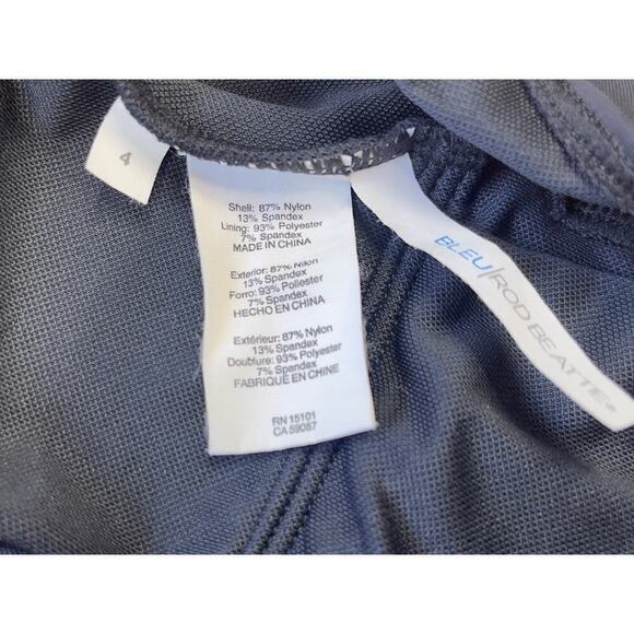 Bleu Rod Beattie Ruffle Strap One Piece Black Swimsuit w/ Strappy Back - Size 4 - Picture 10 of 11